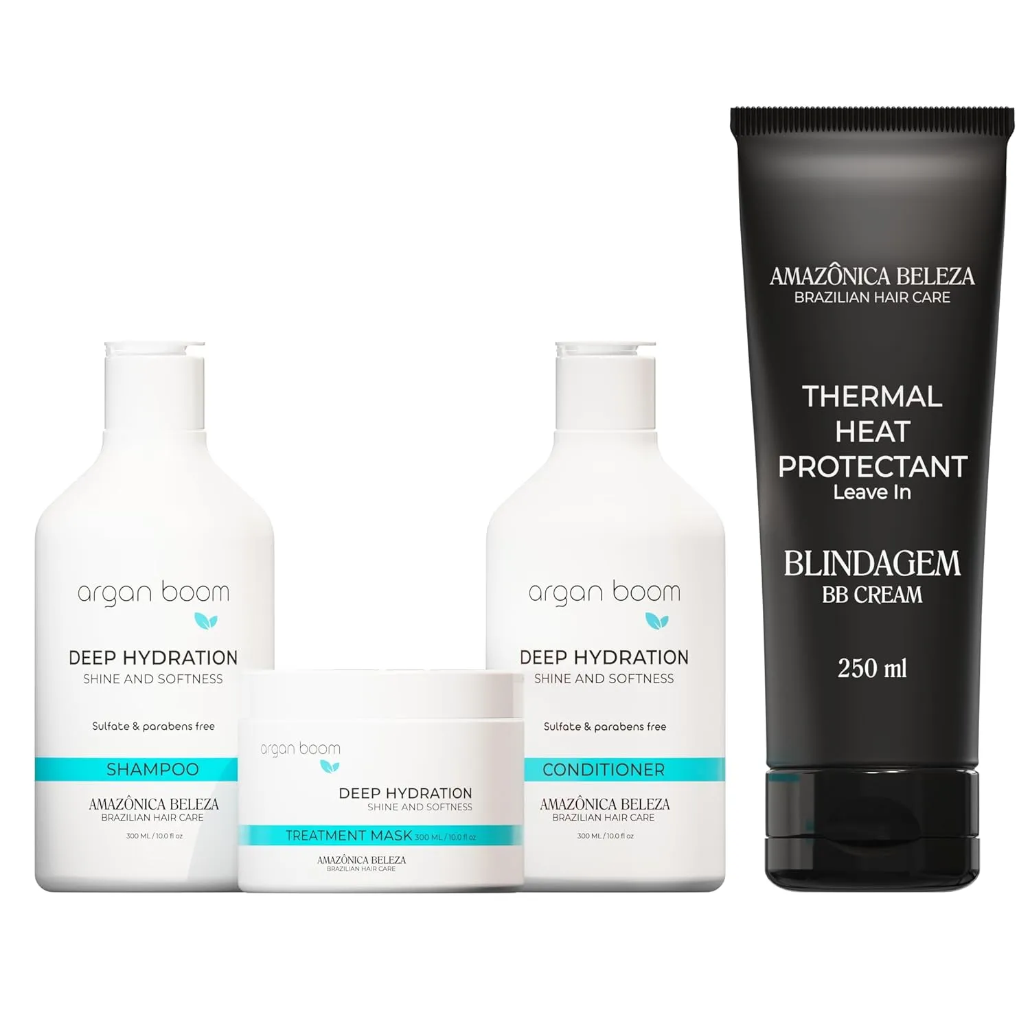Argan Oil Hair Shampoo, Conditioner and Mask & Blandagem for Intense Moisturizing, Hydrate & Repair Kit for Dry Hair, Kit Hidratante con Oleo de Argan y Vitamina E