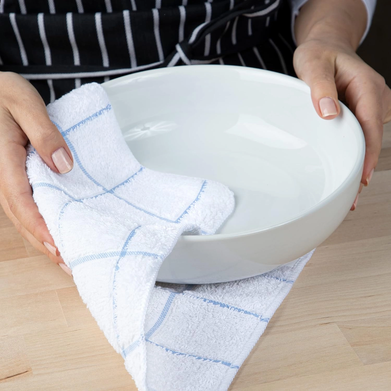 Arkwright Dish Towels for Kitchen - (Pack of 12) Soft, 100% Cotton Terry Dishcloths, Highly Absorbent & Quick Dry, Washcloths for Washing, Drying, and Cleaning Dishes, 12 x 12 in, Blue