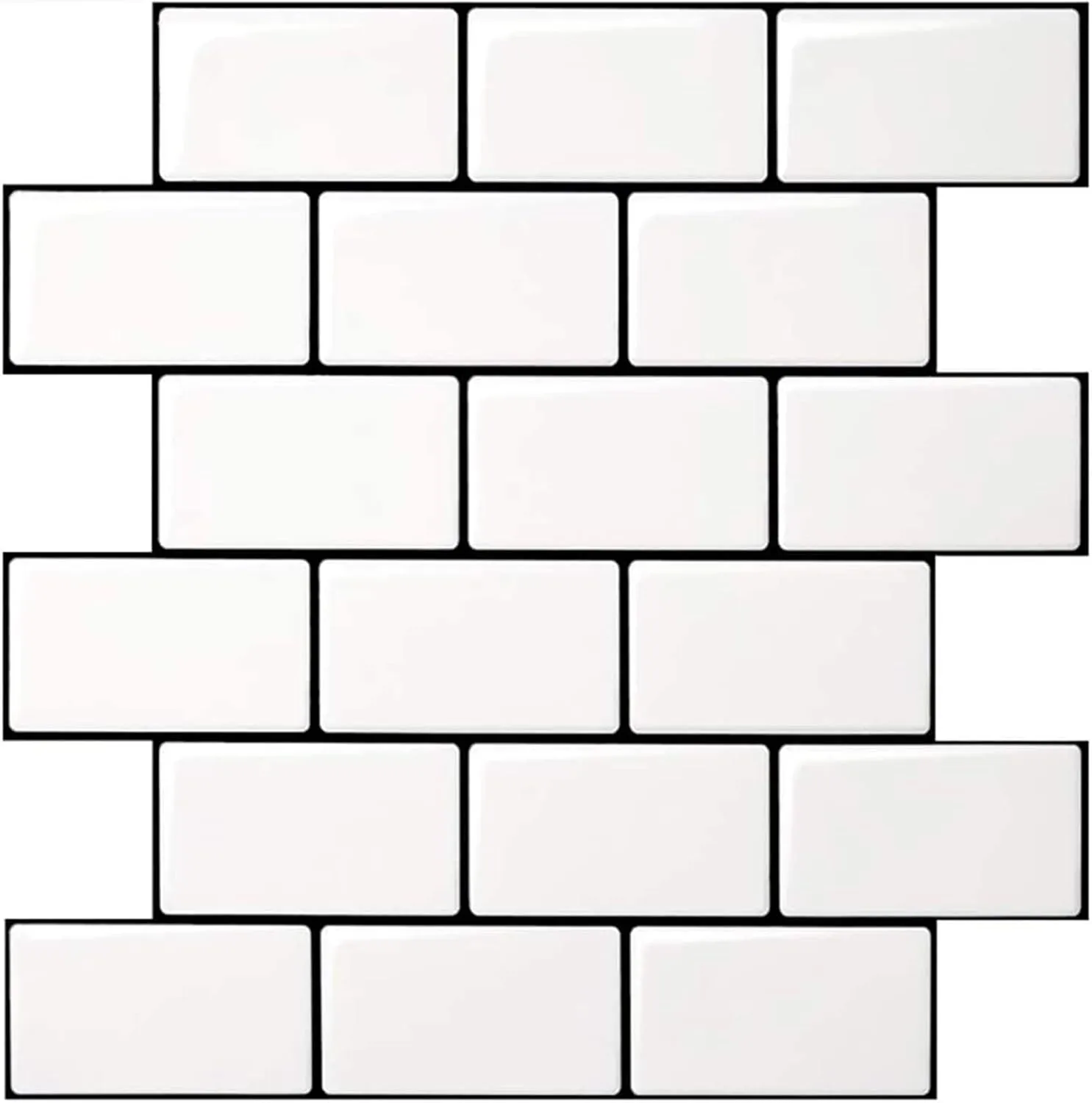 Art3d Peel and Stick Backsplash for Kitchen White Subway (10 Tiles, Thicker Design)