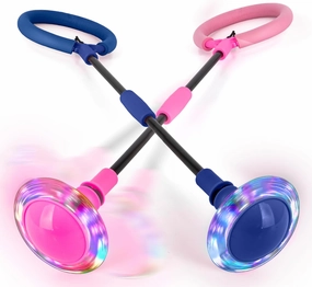 ArtCreativity Light Up Ankle Skip Ball for Kids - Set of 2 - Skipball with Motion-Activated LED Lights - Retro Toys for Boys and Girls - Outdoor Toys for Kids - Gifts for Ages 3 and Up