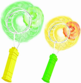 ArtCreativity Retro Light Up Toys Set for Kids- Includes 2, 8 Inch Gyro Wheels, Mesmerizing Spinning and Lighting Effects Design- Top Fun Gift for Boys and Girls