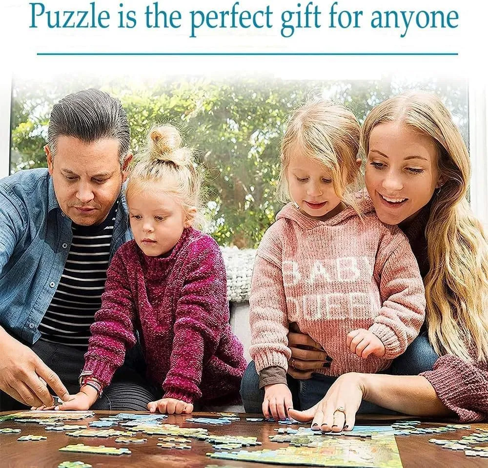 Attractive Wooden Challenging Jigsaw The Joy of Cycling 1000 Piece Funny Adult Jigsaw for Night Adults and Kids Impossible Hard Difficult Puzzle Adventure Jigsaw Puzzle