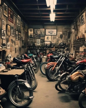Attractive Wooden Challenging Jigsaw Vintage Motorcycle Garage Funny Adult Jigsaw 1000PCS Adventure Jigsaw for Adults and Kids Home Decor