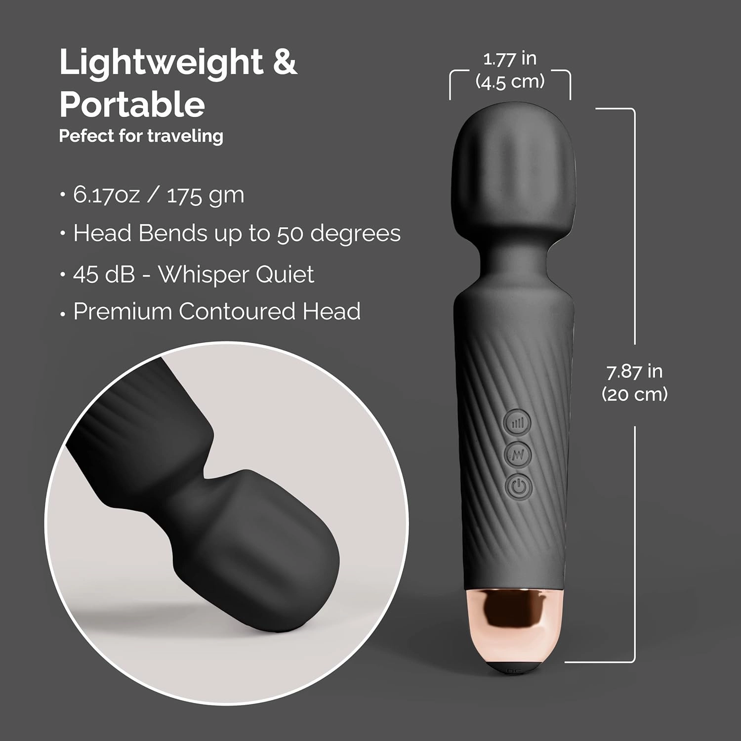 Ava Vibrator Wand Sex Toys [ Clit Stimulator ] Vibrators for Woman Adult Toy | Gifts for Women | 20 Patterns & 8 Speeds of Pleasure | Quiet & Small -Standard - Black