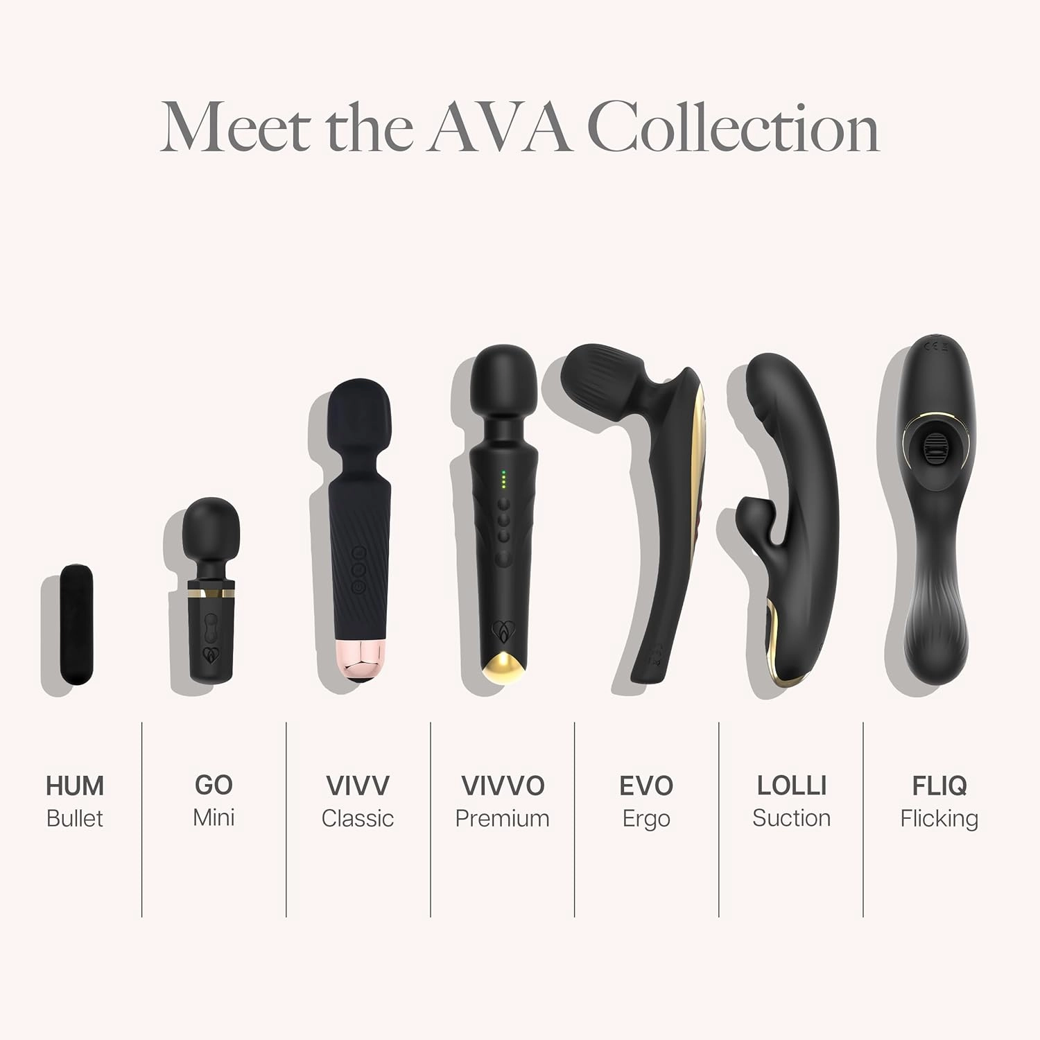 Ava Vibrator Wand Sex Toys [ Clit Stimulator ] Vibrators for Woman Adult Toy | Gifts for Women | 20 Patterns & 8 Speeds of Pleasure | Quiet & Small -Standard - Black