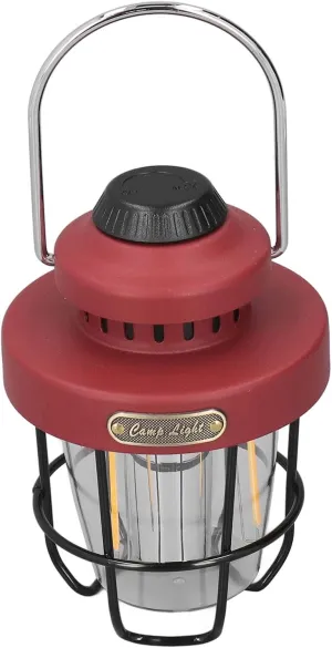AYNEFY Portable Camping Lamps, Retro Camping Lantern 3 Modes LED Light USB Charging Waterproof for Emergencies (Red), AYNEFYi50sad1kx6-11