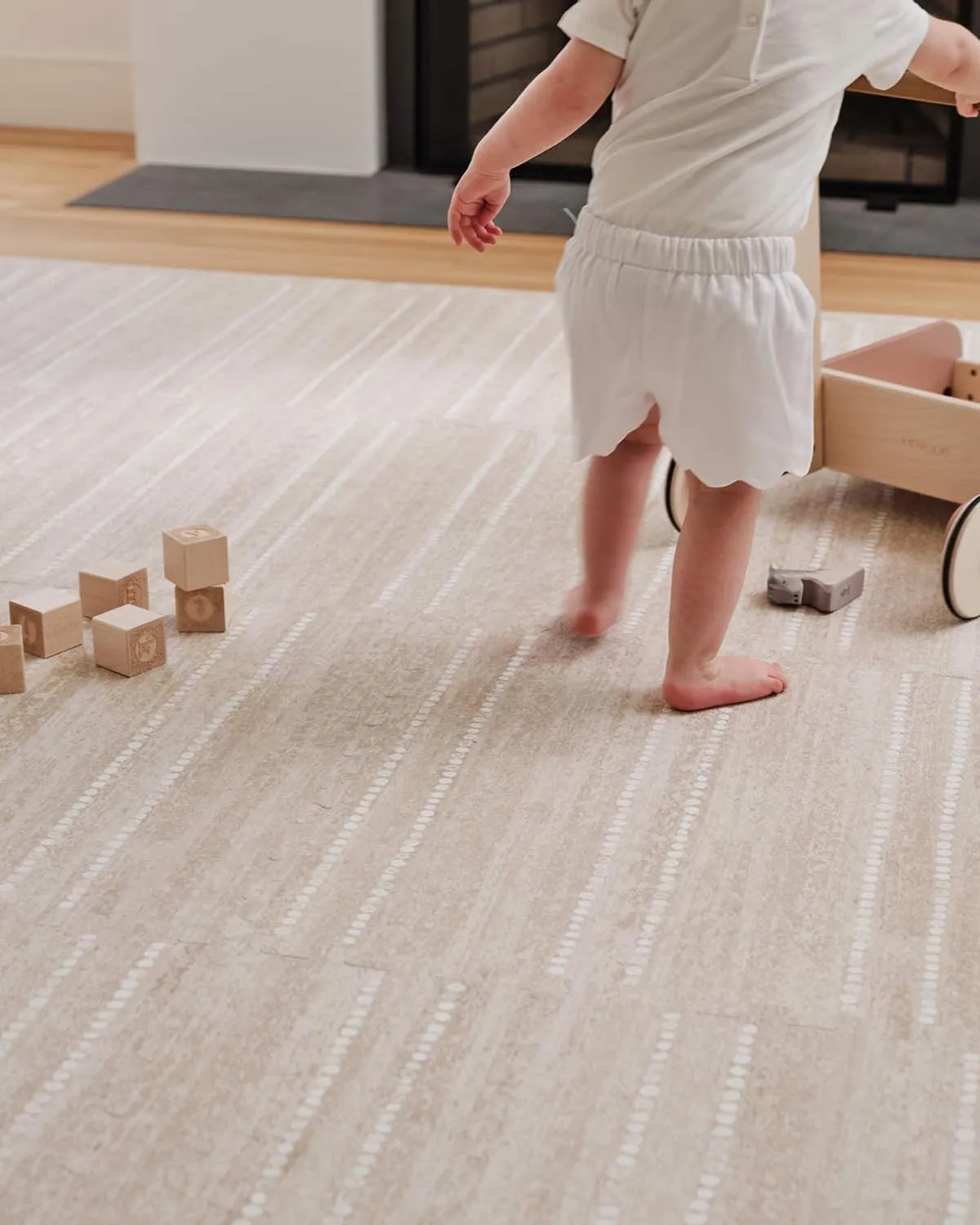Baby Play Mat – 4x8 Toast Aspen – Set of 8 Tiles – Cushioned EVA Foam Play Mat for Floor, Soft Interlocking Baby Crawling Mats for Hard Floors