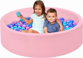 Baby Ball Pit for Toddlers, 47.2" x 13.8" Foam Ball Pit for Kids, Soft Round Ball Pool for Baby, Indoor and Outdoor Playpen, Ideal Gift for Children, Pink, (Balls not Included)