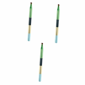 balacoo 3pcs Portable Detachable Makeup Brush Multi-functional Cosmetic Tool with Metal Handle for Eyeshadow Eyebrow and Lip Application Colorful Design for Travel