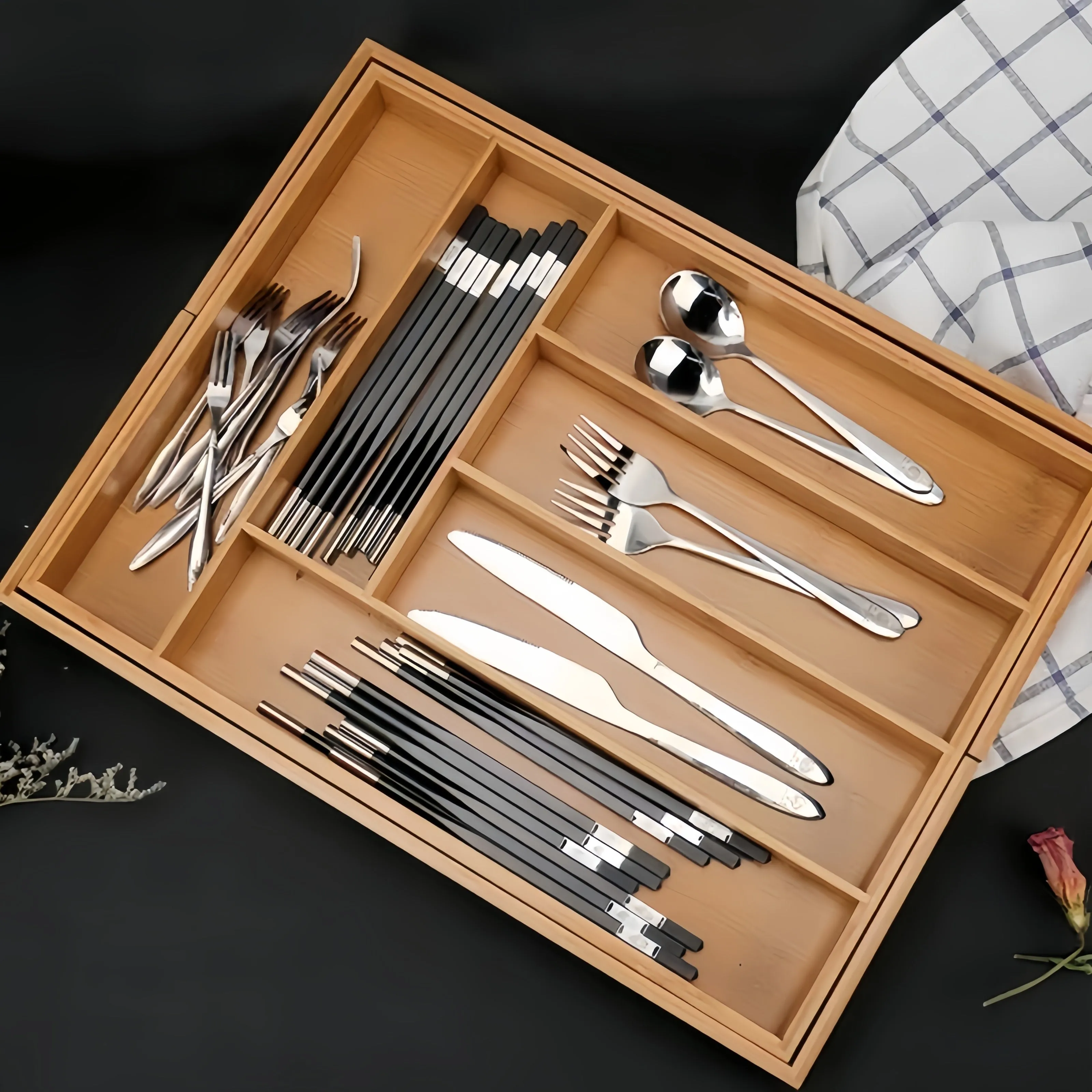 Bamboo Drawer Organiser