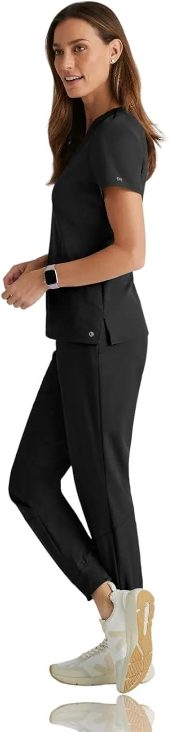 BARCO One Boost Scrub Set for Women - Sporty V-Neck Top, Eco-Friendly Fabric, 4-Way Stretch Women's Jogger Scrub Set