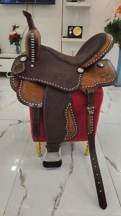 Barrel Racing Western Horse Saddle Wooden Tree Handmade Premium Leather Comfort Horse Trail Equestrian Tooled Carved Horse Riding Saddle Size: 10"-18 inches Seat Available, AF08