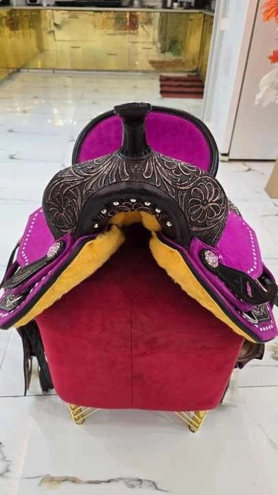 Barrel Racing Western Wooden Tree Horse Saddles Handmade Premium Leather Comfort Horses Trail Equestrian Tooled Carved Horse Saddle Riding Size: 10-18 inches Seat, KT03