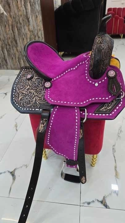 Barrel Racing Western Wooden Tree Horse Saddles Handmade Premium Leather Comfort Horses Trail Equestrian Tooled Carved Horse Saddle Riding Size: 10-18 inches Seat, KT03