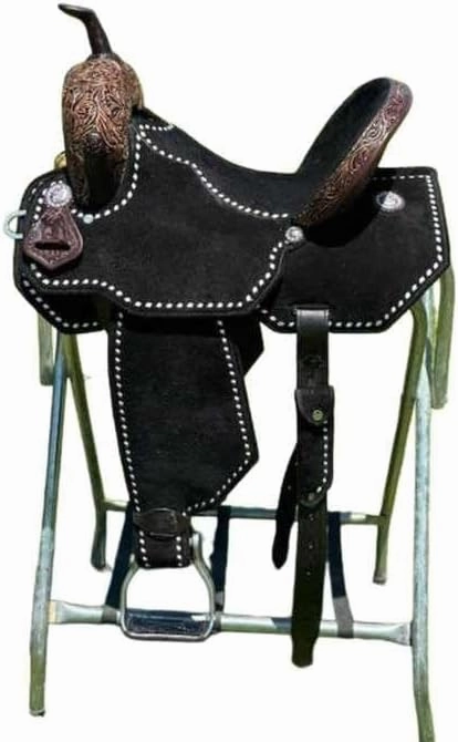 Barrel Racing Western Wooden Tree Horse Saddles Handmade Premium Leather Comfort Horses Trail Equestrian Tooled Carved Horse Saddle Riding Size: 10-18 inches Seat, KT06