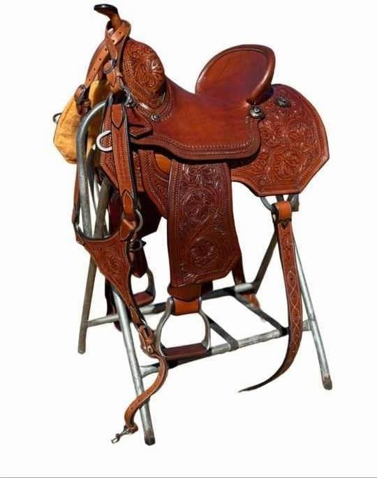 Barrel Racing Western Wooden Tree Horse Saddles Handmade Premium Leather Comfort Horses Trail Equestrian Tooled Carved Horse Saddle Riding Size: 10-18 inches Seat, KT14