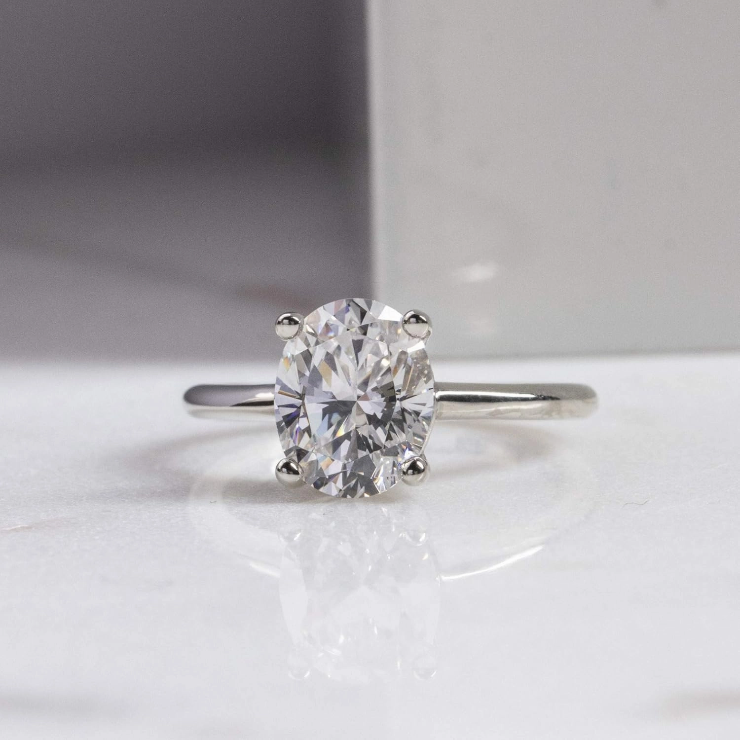 Basket Set Classic Engagement Ring, Oval Cut 3.00CT, VVS1 Clarity, Colorless Moissanite Ring, 925 Sterling Silver Ring, Promise Ring, Wedding Ring, Perfact for Gift Or As You Want