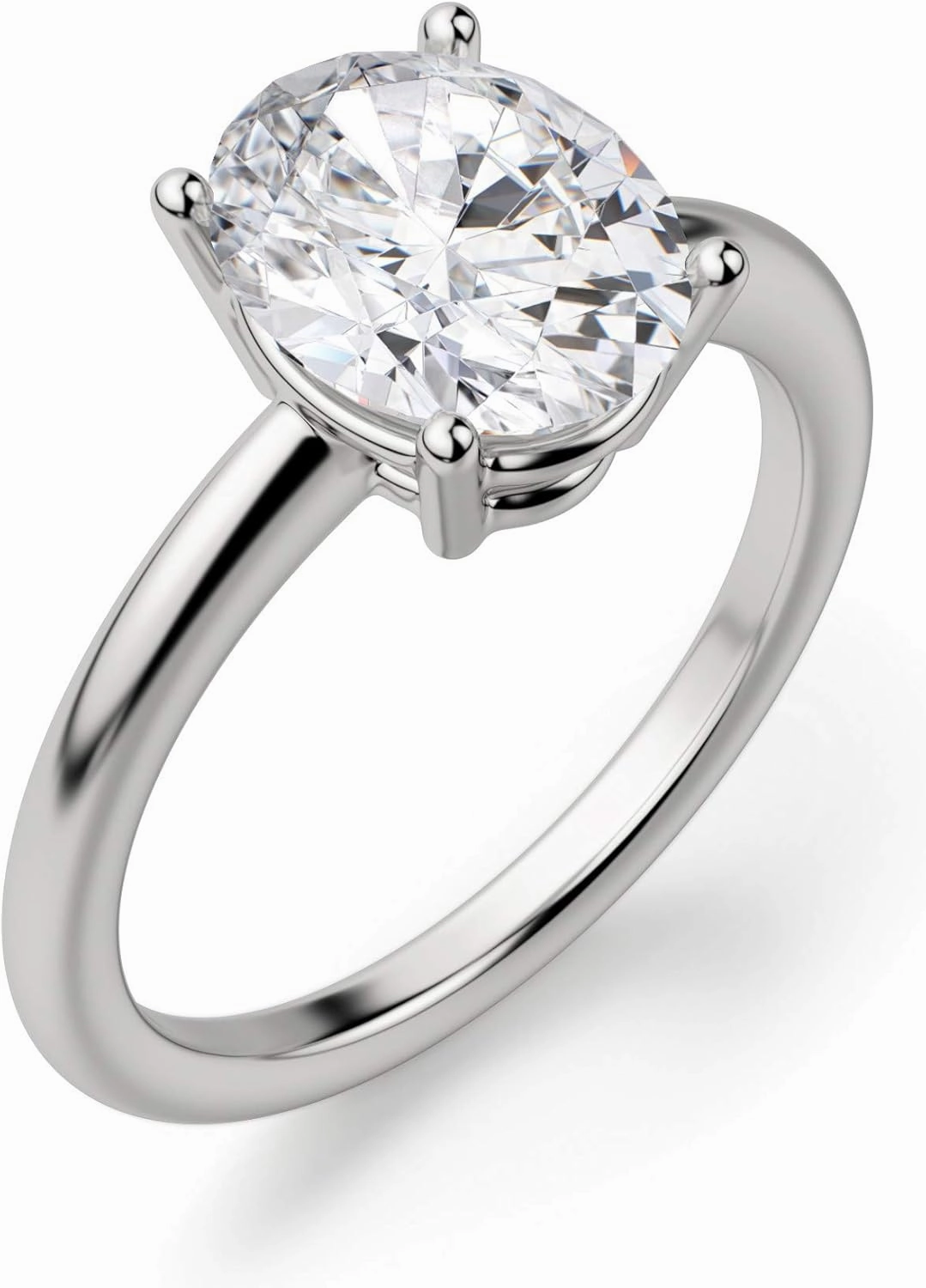 Basket Set Classic Engagement Ring, Oval Cut 3.00CT, VVS1 Clarity, Colorless Moissanite Ring, 925 Sterling Silver Ring, Promise Ring, Wedding Ring, Perfact for Gift Or As You Want