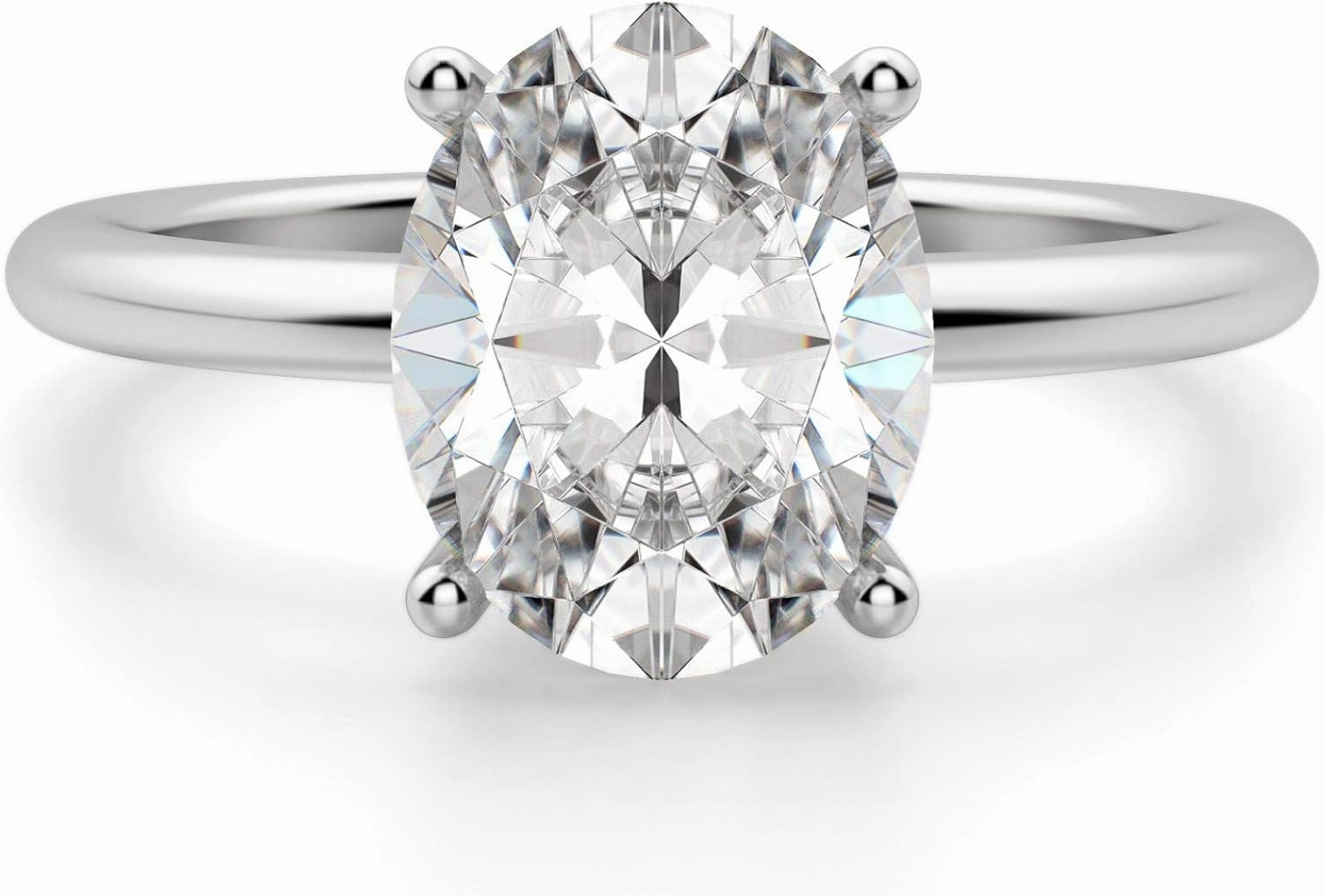 Basket Set Classic Engagement Ring, Oval Cut 3.00CT, VVS1 Clarity, Colorless Moissanite Ring, 925 Sterling Silver Ring, Promise Ring, Wedding Ring, Perfact for Gift Or As You Want
