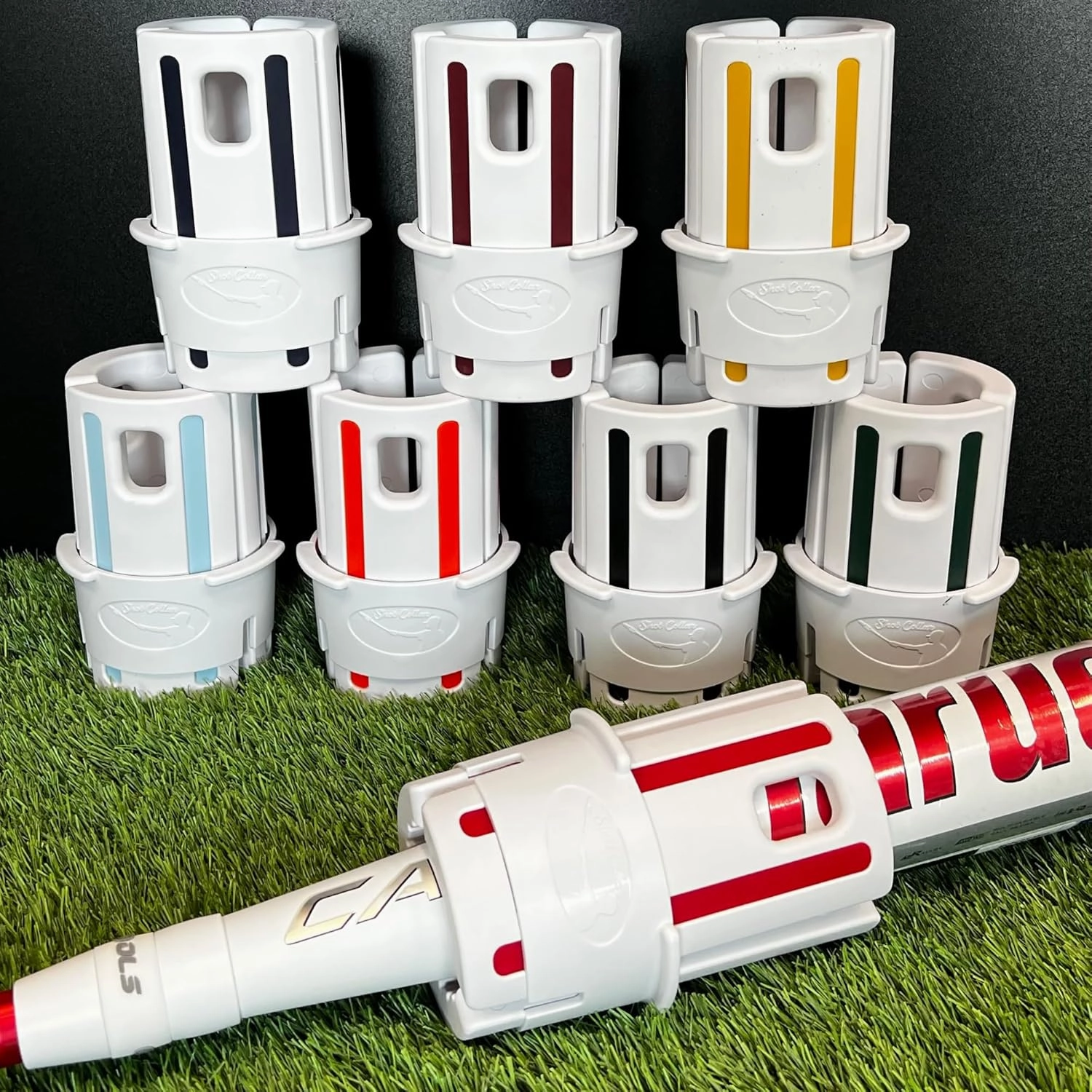 Bat Weight 16 to 24 oz | Easy On/Easy Off (Twist or Tap Off) Baseball Bat Weight | Customize Colors to Match Equipment or Team (16, 20, 24 Ounces) – White