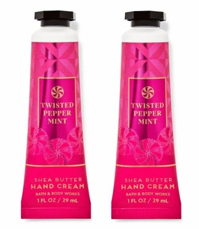 Bath and Body Twisted Peppermint Shea Butter Hand Cream | Set of 2 (1 Oz Each)