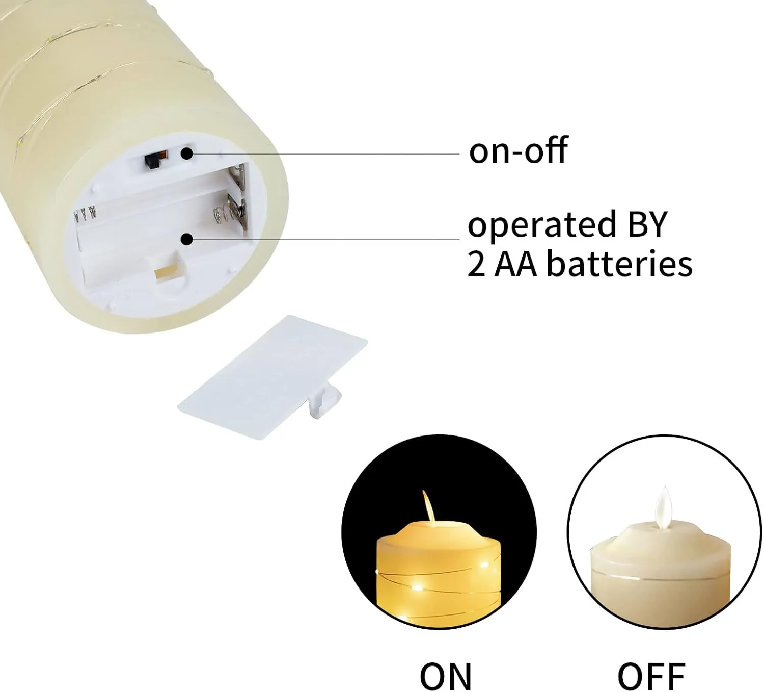 Battery Operated Flameless LED Candles: with Embedded String Lights, 3 Pack Flickering Electric Candle with 10-Key Remote Control for Seasonal Festival Celebration Real Wax(Batteries not Included)