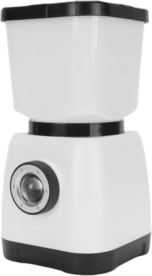 Battery Powered Camping Light, Hand Cranked Self Generating Electricity Rechargeable Camping Lantern Dual Light Source Portable Hook for Outdoor (White)