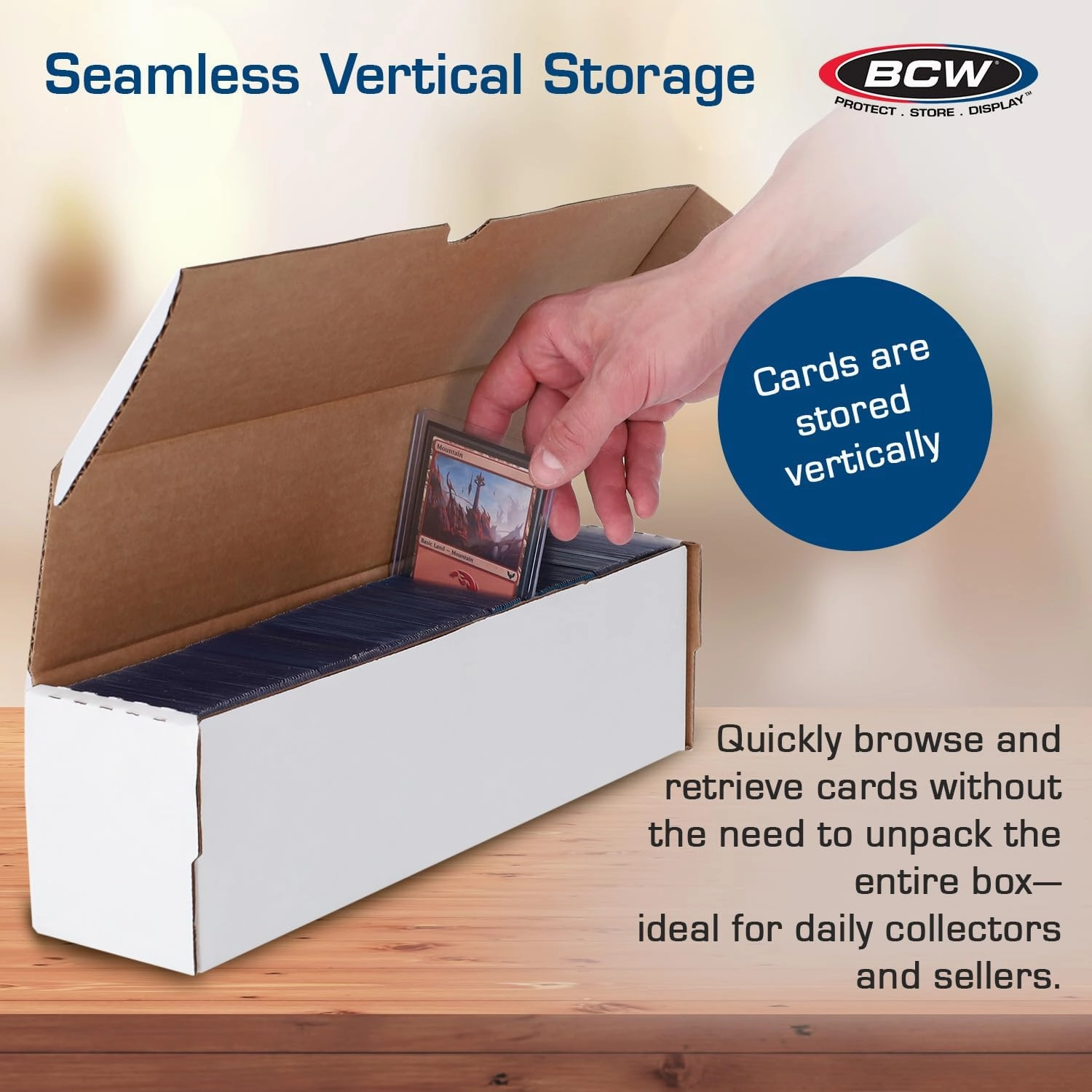 BCW 14-Inch Toploader Storage Box - 5 Pack | Holds 210 Toploaders | Durable Cardboard Organizer for Sports & Trading Cards