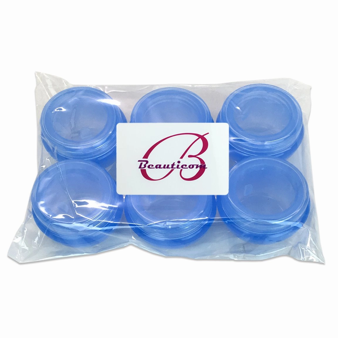 Beauticom® 10G/10ML Frosted Container Jars with Inner Liner for Scrubs, Oils, Salves, Creams, Lotions, Makeup Cosmetics, Nail Accessories, Beauty Aids - BPA Free (72 Pieces, Blue)
