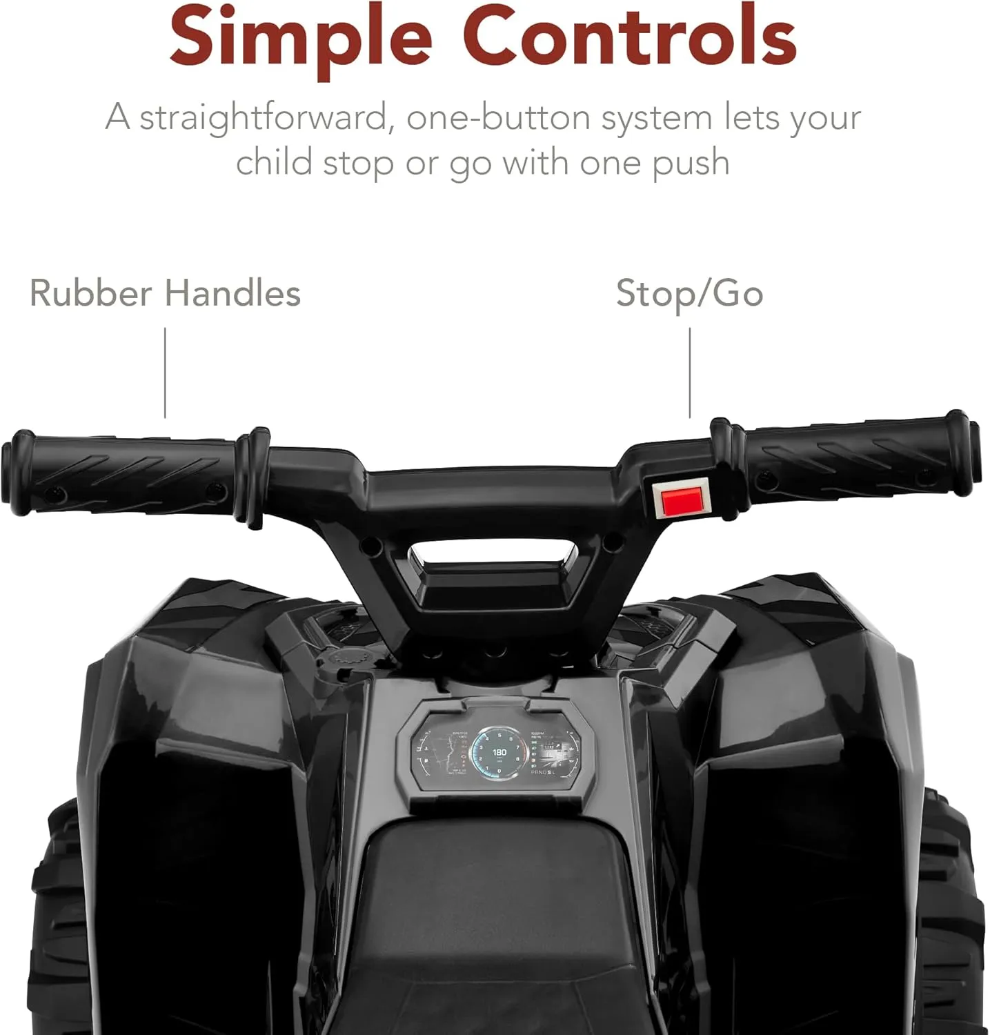 Best Choice Products 6V Kids Ride On Toy, 4-Wheeler Quad ATV Play Car w/ 1.8MPH Max Speed, Treaded Tires, Rubber Handles, Push-Button Accelerator - Black