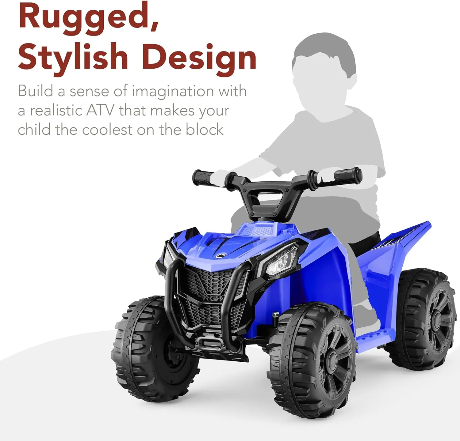 Best Choice Products 6V Kids Ride On Toy, 4-Wheeler Quad ATV Play Car w/ 1.8MPH Max Speed, Treaded Tires, Rubber Handles, Push-Button Accelerator - Blue