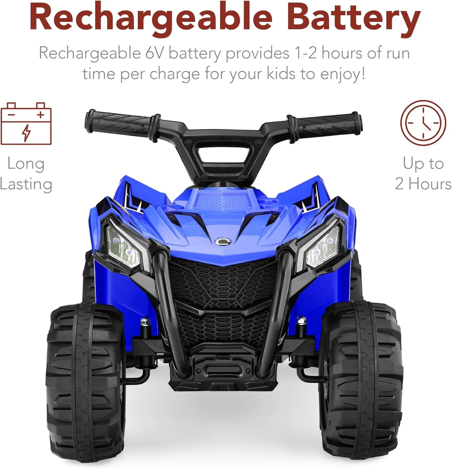 Best Choice Products 6V Kids Ride On Toy, 4-Wheeler Quad ATV Play Car w/ 1.8MPH Max Speed, Treaded Tires, Rubber Handles, Push-Button Accelerator - Blue