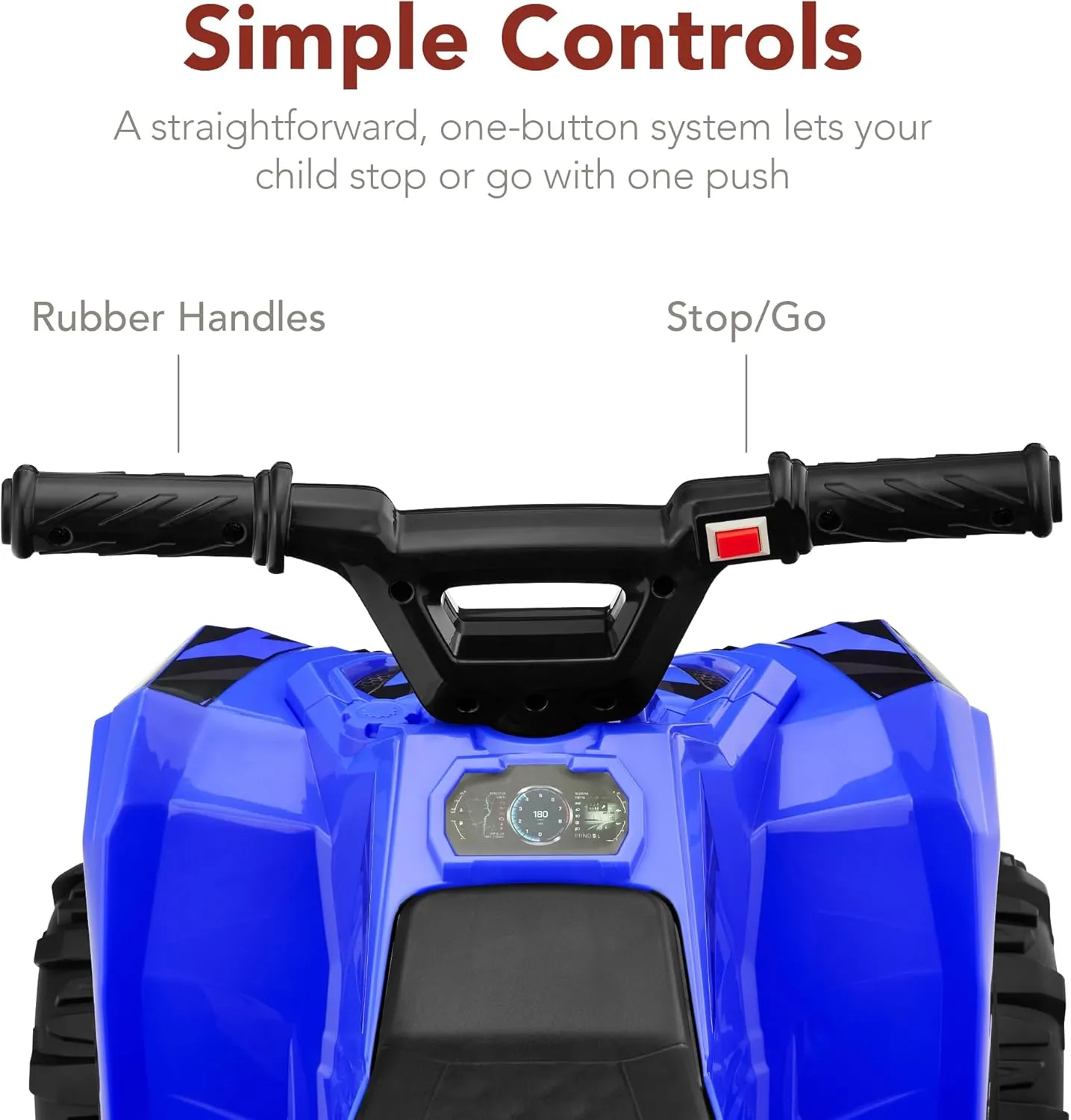 Best Choice Products 6V Kids Ride On Toy, 4-Wheeler Quad ATV Play Car w/ 1.8MPH Max Speed, Treaded Tires, Rubber Handles, Push-Button Accelerator - Blue