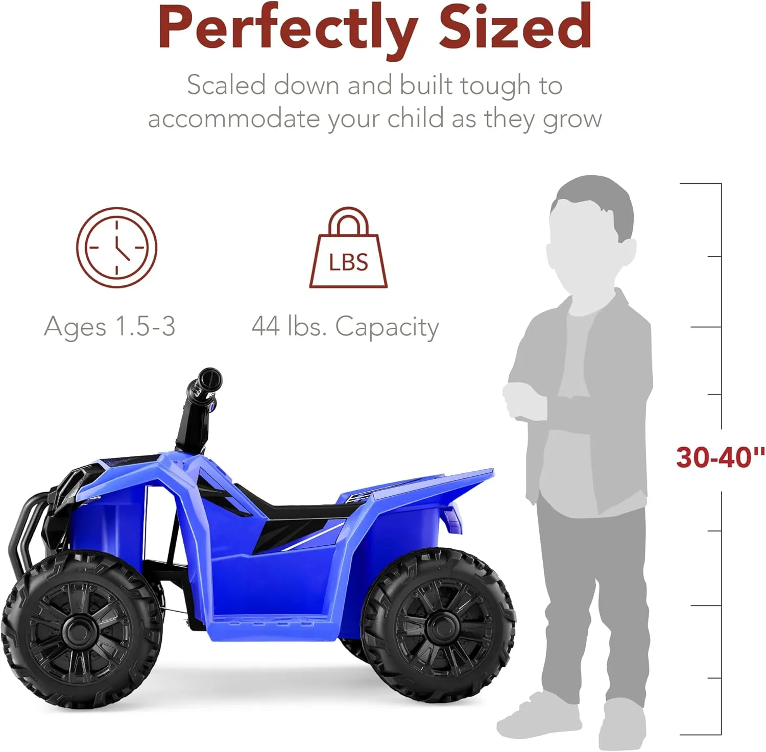 Best Choice Products 6V Kids Ride On Toy, 4-Wheeler Quad ATV Play Car w/ 1.8MPH Max Speed, Treaded Tires, Rubber Handles, Push-Button Accelerator - Blue