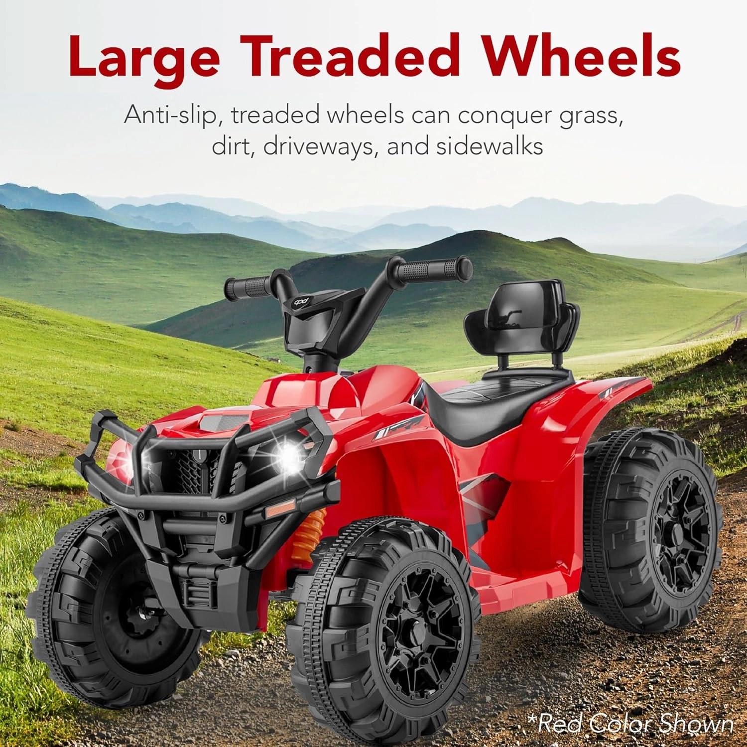 Best Choice Products 12V Kids Ride-On Electric ATV, 4-Wheeler Quad Car Toy w/Bluetooth Audio, 2.4mph Max Speed, Treaded Tires, LED Headlights, Radio - Hot Pink
