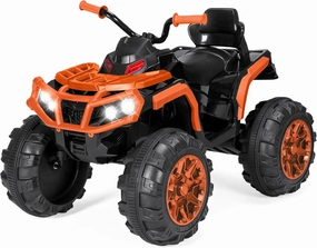 Best Choice Products 12V Kids Ride-On Electric ATV, 4-Wheeler Quad Car Toy w/Bluetooth Audio, 3.7mph Max Speed, Treaded Tires, LED Headlights, Radio - Orange