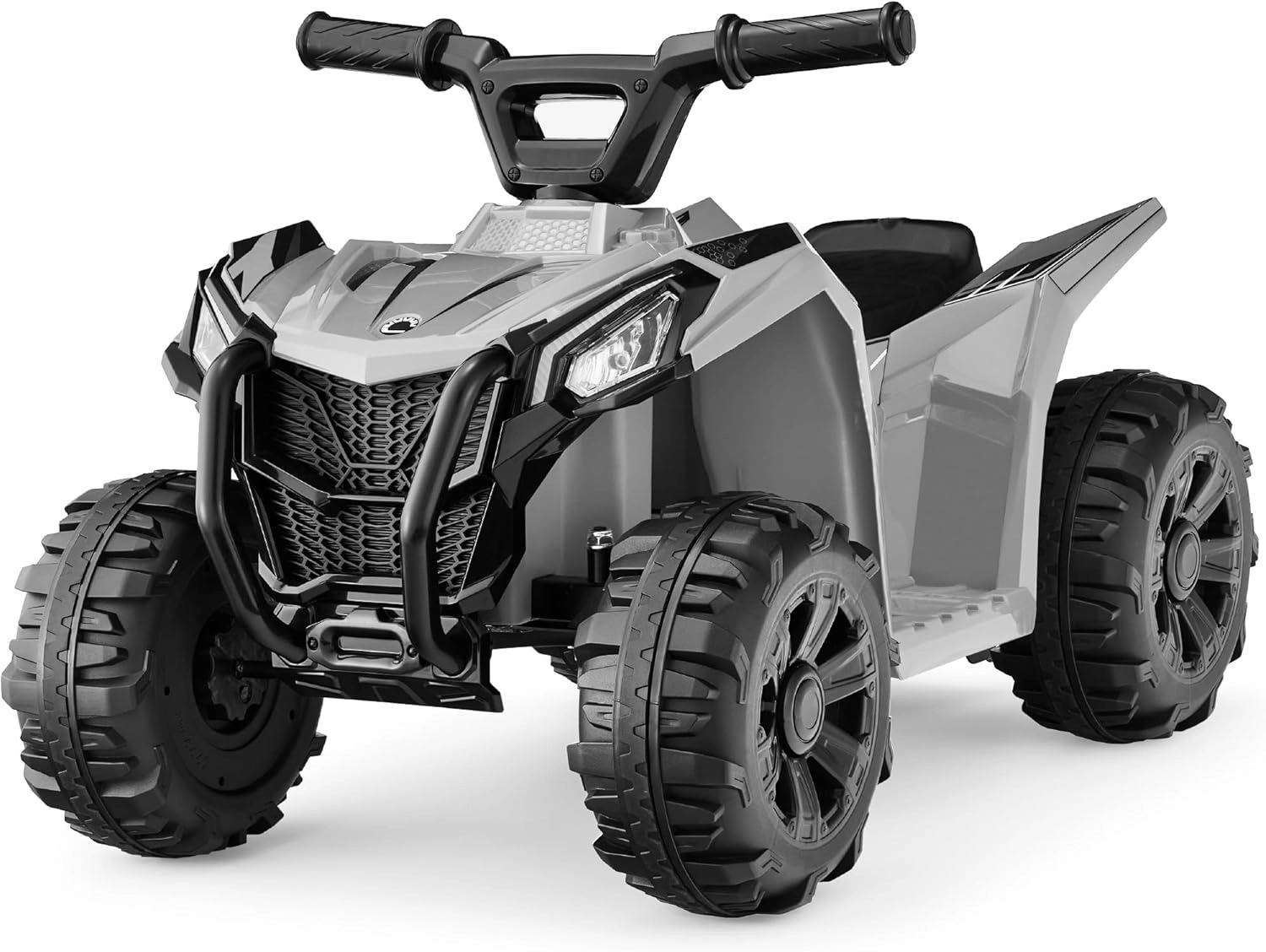 Best Choice Products 6V Kids Ride On Toy, 4-Wheeler Quad ATV Play Car w/ 1.8MPH Max Speed, Treaded Tires, Rubber Handles, Push-Button Accelerator - Gray
