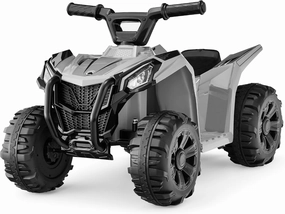Best Choice Products 6V Kids Ride On Toy, 4-Wheeler Quad ATV Play Car w/ 1.8MPH Max Speed, Treaded Tires, Rubber Handles, Push-Button Accelerator - Gray