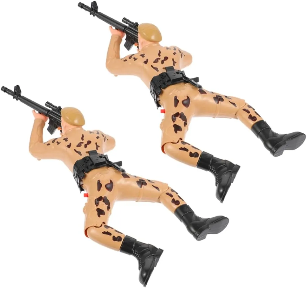 BESTonZON 2Pcs Electric Crawling Soldier for Boys Interactive Army Action Figures Safe Soldiers for Early Learning Parent Bonding Engaging Plaything