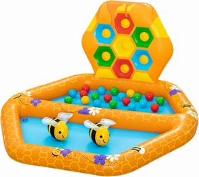 Bestway Lil' Beehive Paddling Pool & Ball Pit, 127 x 119 x 61 cm