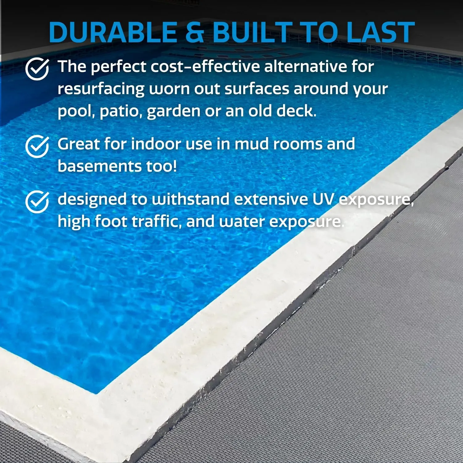 Big Floors DuraGrid Outdoor Modular Deck Tiles, Interlocking, Slip-Resistant, Self-Draining, Durable Plastic Flooring, Easy Install, UV & Water Resistant, Made in USA, 24 Pack, Beige