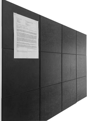 Black Cork Board 47"x35" - 12 Pack Felt Wall Tiles with Safe Removable Adhesive Tabs, Large Cork Board 48 x 36 inches for Office Large Cork Boards for Walls 72 x 48 - Black