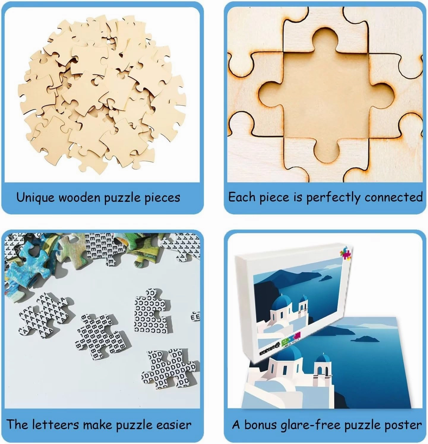 Blue Fish Wooden Puzzle 1000 Piece Puzzles for Adults Artwork Jigsaw Puzzle Family Game Puzzle