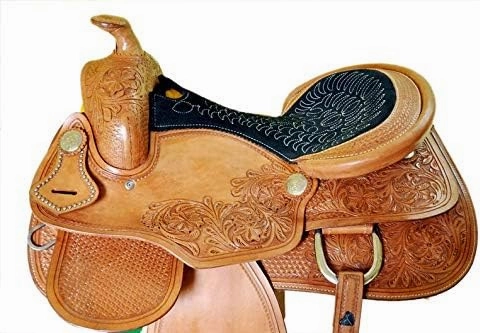 BNB International Western Barrel Racing Horse Saddles Trail Equestrian Pony & Adult Classic Quality Premium Leather for Horse Riding Size:10-18 inches Seat Available BRL284