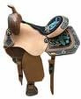BNB International Western Barrel Racing Horse Saddles Trail Equestrian Pony & Adult Classic Quality Premium Leather for Horse Riding Size:10-18 inches Seat Available BRL303