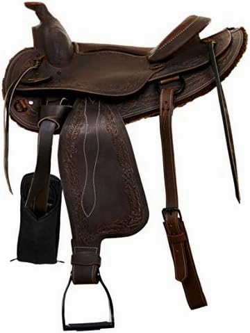 BNB International Western Barrel Racing Horse Saddles Trail Equestrian Pony & Adult Classic Quality Premium Leather for Horse Riding Size:10-18 inches Seat Available BRL307