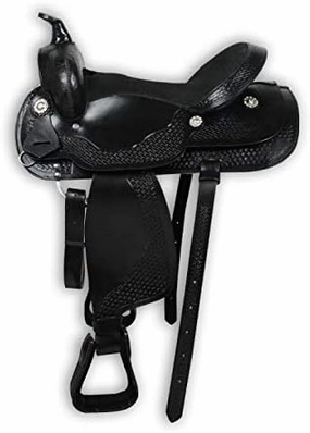 BNB International Western Barrel Racing Horse Saddles Trail Equestrian Pony & Adult Classic Quality Premium Leather for Horse Riding Size:10-18 inches Seat Available BRL312