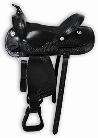 BNB International Western Barrel Racing Horse Saddles Trail Equestrian Pony & Adult Classic Quality Premium Leather for Horse Riding Size:10-18 inches Seat Available BRL312