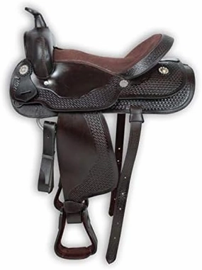 BNB International Western Barrel Racing Horse Saddles Trail Equestrian Pony & Adult Classic Quality Premium Leather for Horse Riding Size:10-18 inches Seat Available BRL313