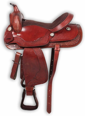BNB International Western Barrel Racing Horse Saddles Trail Equestrian Pony & Adult Classic Quality Premium Leather for Horse Riding Size:10-18 inches Seat Available BRL314